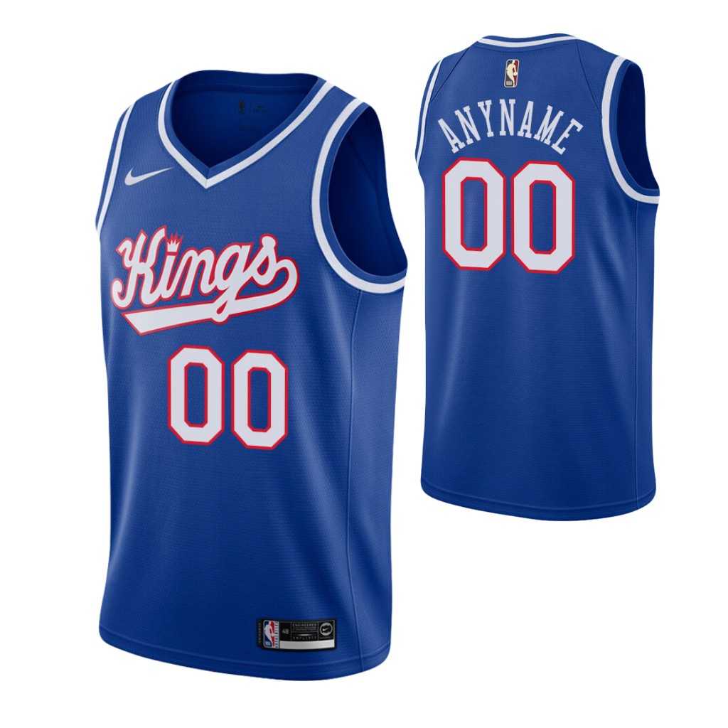Men & Youth Customized Sacramento Kings Blue 2019-20 Hardwood Classics Jersey